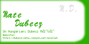 mate dubecz business card